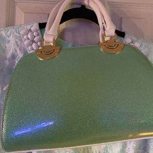 Vintage Teal/White Handbag
